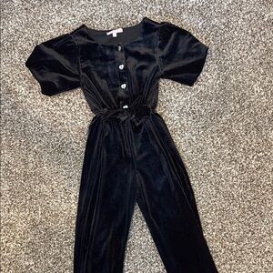 BCBG Girls Elegant Black Velvet Jumpsuit